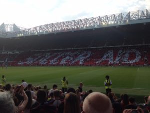 Sir Alex Ferguson Stand Soccer Aid crowd sign